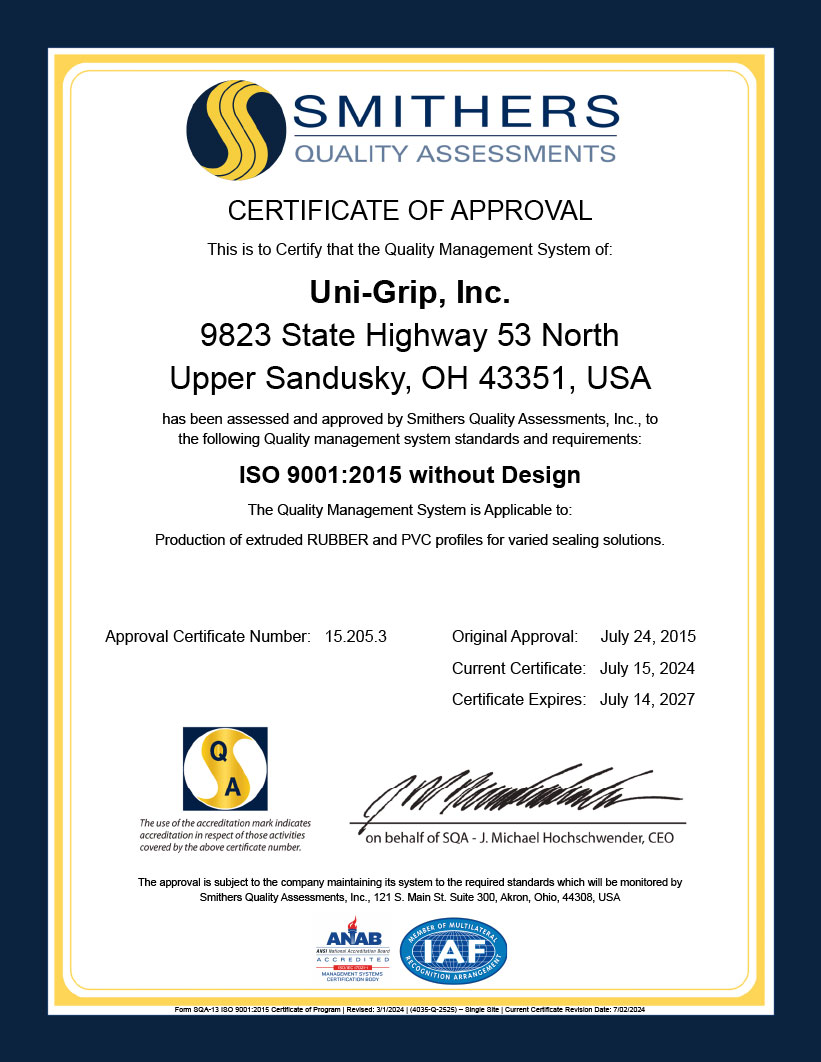 Smithers ISO Cert